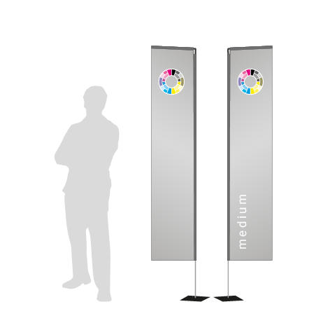 Beachflag Rechteck | Medium (300 cm) | beidseitig bedruckt